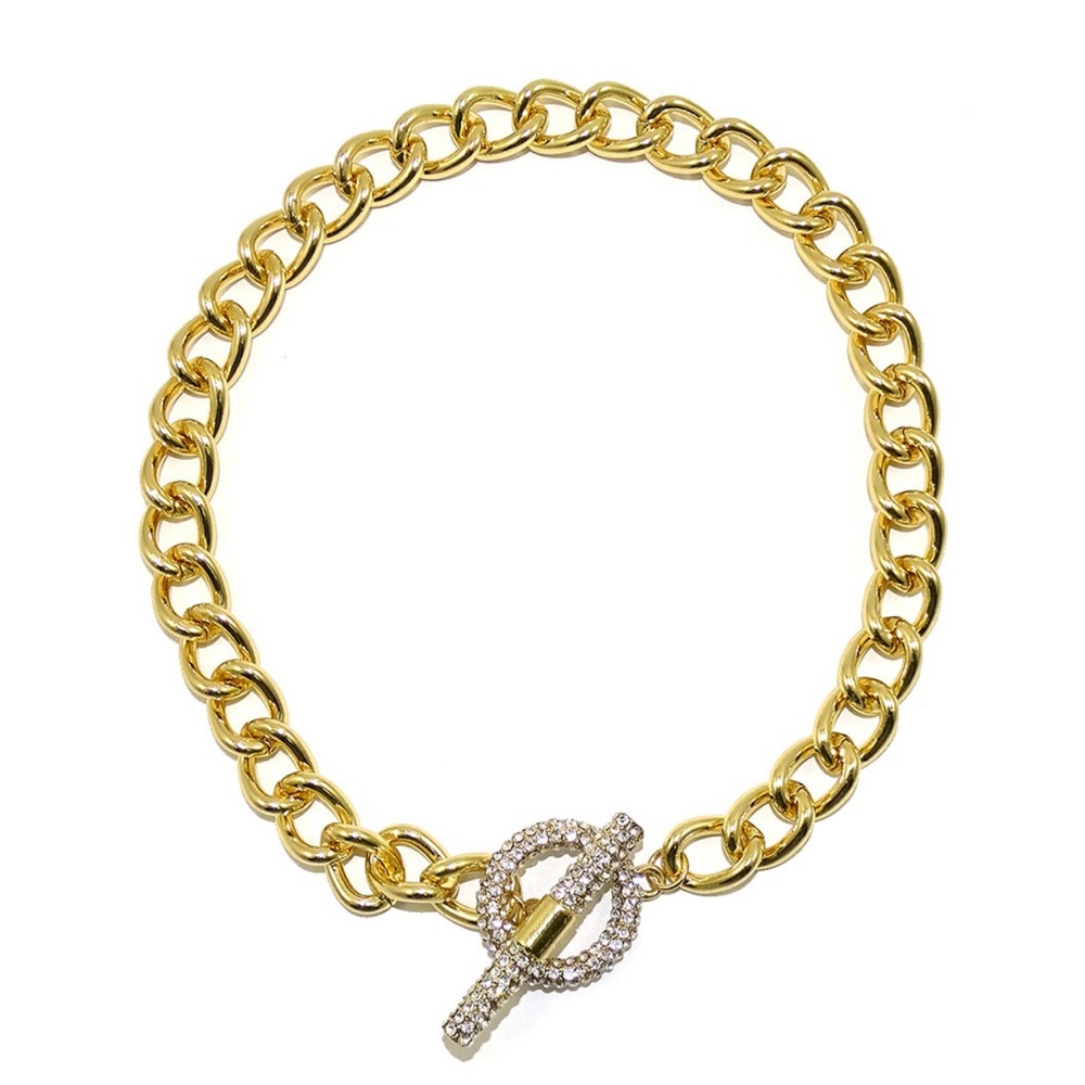 Savvy Cia 14k plated crystal necklace